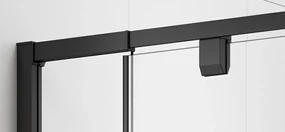 Polysan Easy Black douche draaideur helder glas 90x190cm zwart mat