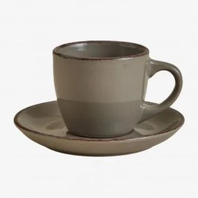 Verpakking Van 2 Ronilena Aardewerk Koffiekopjes Met Schoteltjes, 9 Cl Cederbruin - Bruin - Sklum