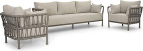 Stoel en Bank Loungeset 5 personen Rope Taupe  Santika Furniture Santika
