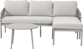 Novi Bente loungeset 3-delig chaise longue - zand
