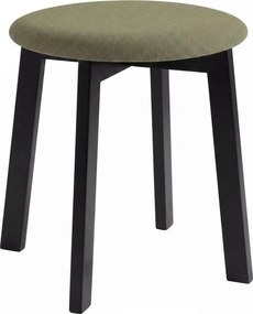 Mazzoni ZOI Groen (stof Storm 34)/zwart beuken onderstel - RONDE GESTOFFEERDE KRUK VOOR KEUKEN/WOONKAMER
