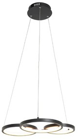 Hanglamp zwart incl. LED 3-staps dimbaar 3-lichts - Rondas Modern Binnenverlichting Lamp