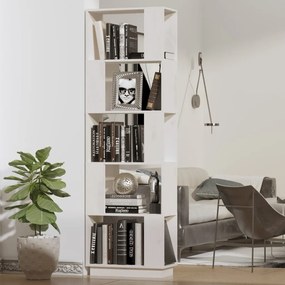 vidaXL Boekenkast/kamerscherm 51x25x163,5 cm massief grenenhout wit