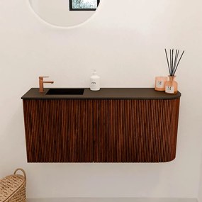 Mondiaz Joya 90cm toiletmeubel ronding rechts ruby met wastafel faye links 1 kraangat urban
