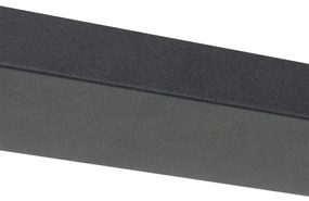 Art deco hanglamp zwart met goud glas langwerpig 3-lichts - pallon