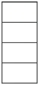 vidaXL Schuifdeur 90x205 cm mat ESG-glas en aluminium zwart