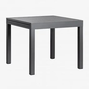 Tuintafel 90-180x90 Cm Uitschuifbaar Aluminium Starmi Grijs – Grafiet - Sklum