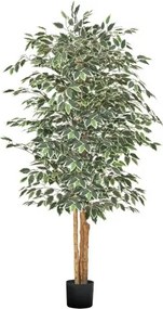 VEVOR Kunst Ficusboom, 1,8 m met zwarte pot, Kunst Ficusplant met natuurlijke houten stam en realistische groene bladeren, Zijden boom voor gebruik binnenshuis, voor thuis, kantoor, woonkamer