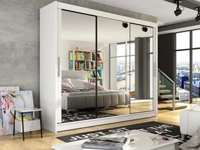 Kledingkast Closico Ordo III, Wit, 215x250x58cm, 225 kg, Kledingkast deuren: Schuivend, Aantal planken: 9, Aantal planken: 9