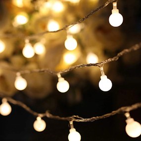 Lichtsnoer Buiten Snow balls 15 meter Warm Wit Led 75 LEDS buiten waterdicht Prikkabel feestverlichting