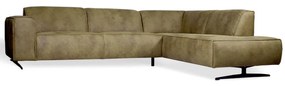 Hoekbank Lambada chaise longue rechts | leer Hunter groen 400 | 2,76 x 2,10 mtr breed