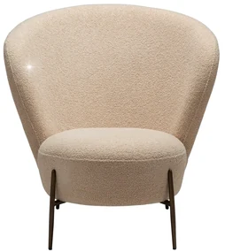 Dan-Form Orbit Fauteuil Met Hoge Rugleuning Boucle Frosted Almond Shimmer
