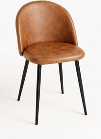 Zwarte Teok Vintage Kunstlederen Stoel