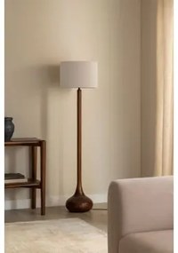Adelaide Mangohouten Vloerlamp Donker Handvat Hout & Gebroken Wit Ø40 Cm - ↑30 Cm Arlina - Sklum