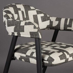 Dutchbone Miyo Design Eetkamerstoel Zwart Wit