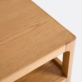 Laag dressoir in massief essen met eikenfineer, 2 deuren, 1 nis, TRESS