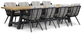 Tuinset 8 personen 330 cm Wicker/Aluminium/Aluminium/wicker Zwart Coco Azzano/Trente