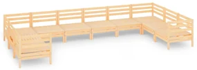 vidaXL 10-delige Loungeset massief grenenhout