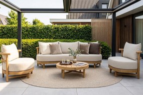 Stoel en Bank Loungeset 5 personen Teak Old teak greywash  Santika Furniture Santika