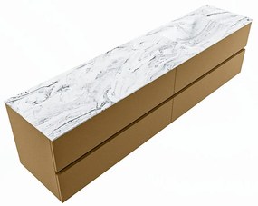 Mondiaz Vica DLux badmeubel 200cm oro 4 lades met wastafel glace rechts zonder kraangat