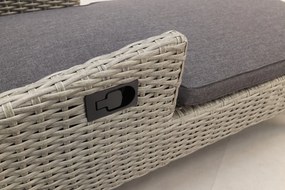 Wicker ligbed met wielen - Buffalo - white grey