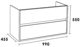 Sanituba NEXXT onderkast 100cm mat zwart