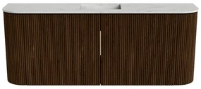 Mondiaz Joya DLux 105cm toiletmeubel ronding links/rechts walnut met wastafel faye midden zonder kraangat opalo