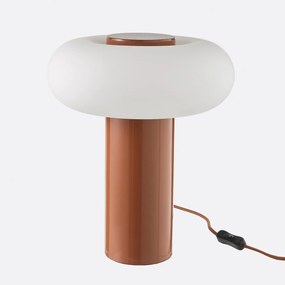 Lamp in ijzermetaal en opaline, Omer