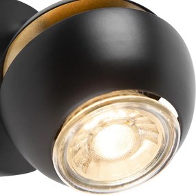 Moderne spot 1-lichts zwart met gouden binnenkant - Buell Deluxe