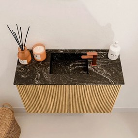 Mondiaz Joya DLux 60cm toiletmeubel oak met wastafel faye midden 1 kraangat lava