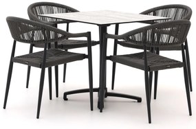 Diningset Manifesto  | 4 personen aluminium | Tuinset stapelbaar | 5-delig | Kees Smit Tuinmeubelen