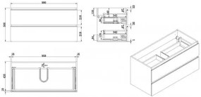 Mueller Lida wastafelmeubel 100cm hoogglans wit