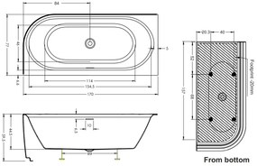 Riho Desire half vrijstaand bad rechts 170x77cm wit glans met LED strip