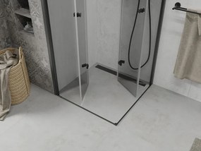 Mexen Lima Duo opvouwbare douchecabine 80 x 80 cm, transparant, zwart - 856-080-080-70-00-02