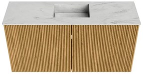 Mondiaz Joya DLux 80cm toiletmeubel oak met wastafel faye midden 1 kraangat opalo