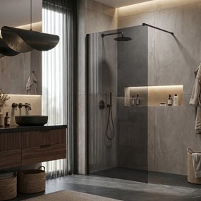 Walk-in douchewand Rea Flexi Grey / Black 80