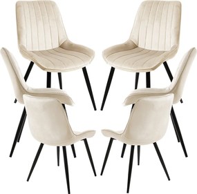 Set 6 Lene Fluwelen Stoelen