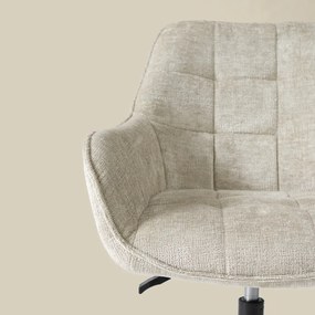 Bureaustoel Beige Stof Met Armleuningen