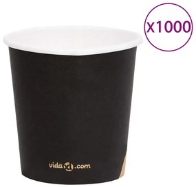 vidaXL 1000 st Koffiebekers 120 ml papier zwart