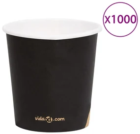 vidaXL 1000 st Koffiebekers 120 ml papier zwart