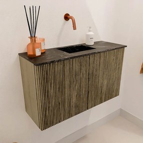 Mondiaz Joya DLux 70cm toiletmeubel dusk met wastafel faye midden zonder kraangat lava