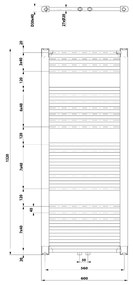 Aqualine Direct badkamer handdoek radiator 60x132cm wit 795Watt