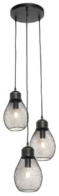Design hanglamp zwart 3-lichts - Raga