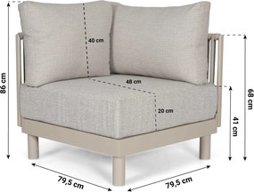 Hoek loungeset 6 personen Rope Zand/Beige  Lifestyle Garden Furniture Solento