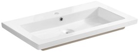 Comad Capri White badkamermeubel 80cm met witte wastafel en kraangat wit/eiken