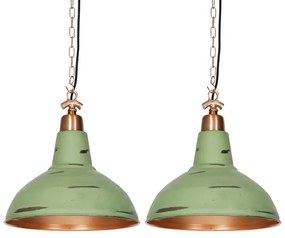 Set van 2 vintage hanglampen koper - Goliath large Industriele / Industrie / Industrial, Retro, Art Deco E27 rond Binnenverlichting Lamp