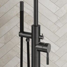 Saniclear Iron Stripes Pro vrijstaande badkraan verouderd ijzer - gunmetal