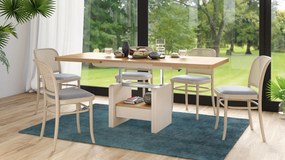 LEXUS verrijdbare koffietafel, met heffunctie, eiken artisan / beige