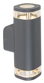 Moderne buitenwandlamp vierkant 2-lichts antraciet - Fox Modern GU10 IP54 Buitenverlichting cilinder / rond
