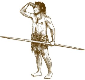 Ilustratie engraving illustration of caveman, Andrii-Oliinyk